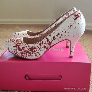 Halloween Custom Blood Splatter High Heel Shoes